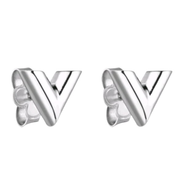 Letter V Jewelry Set in Stainless Steel - Picture 9 of 10